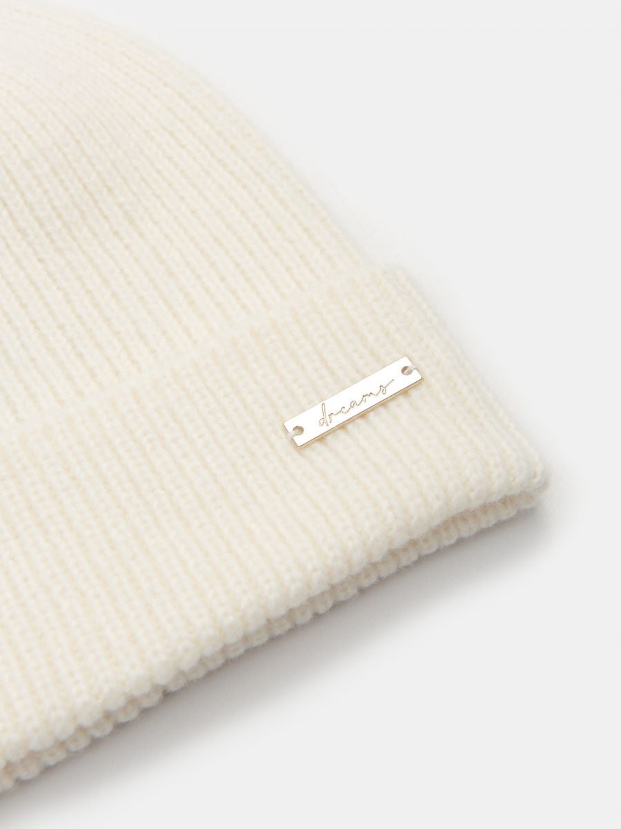Czapka beanie Kolor kremowy  8684F-01X