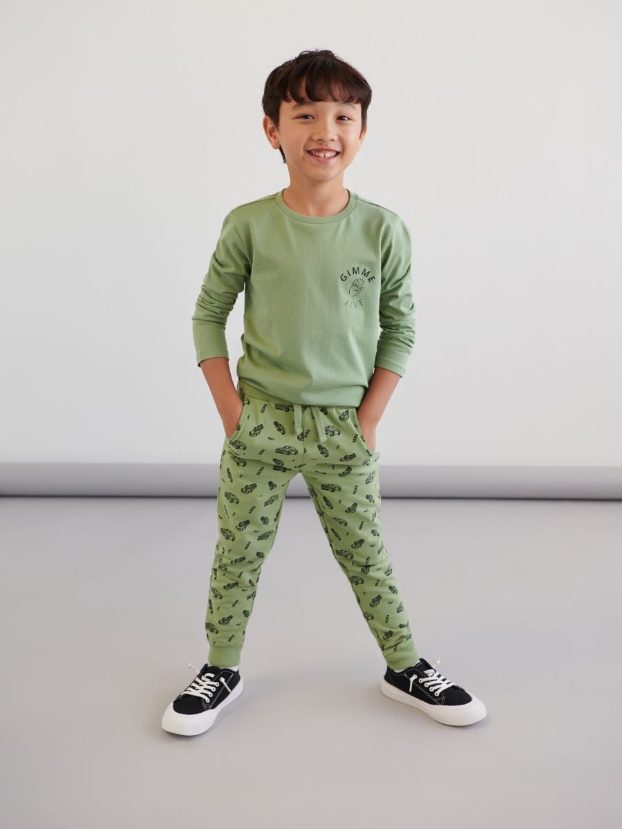 Spodnie dresowe jogger 2 pack Kolor zielony  6790M-76X