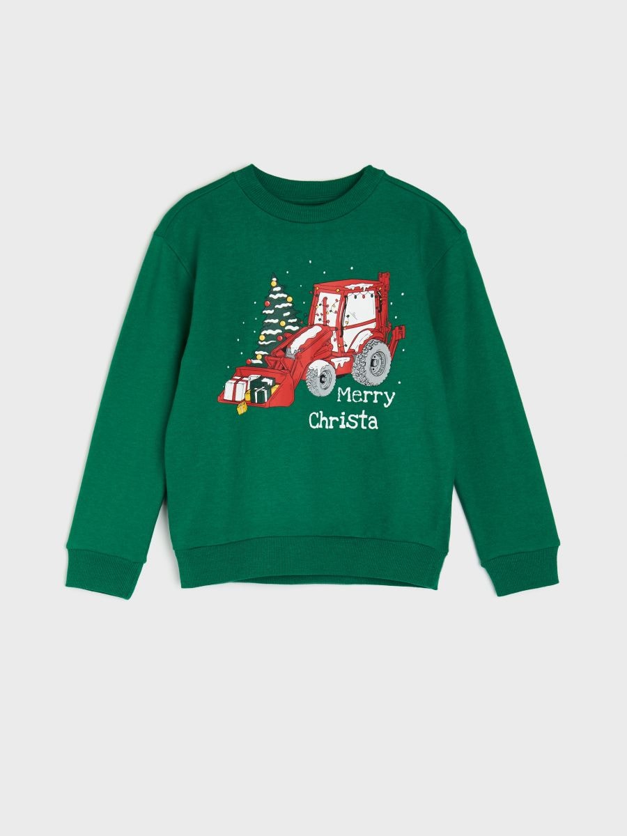 Bluza z nadrukiem Kolor green spruce  7892Q-75X