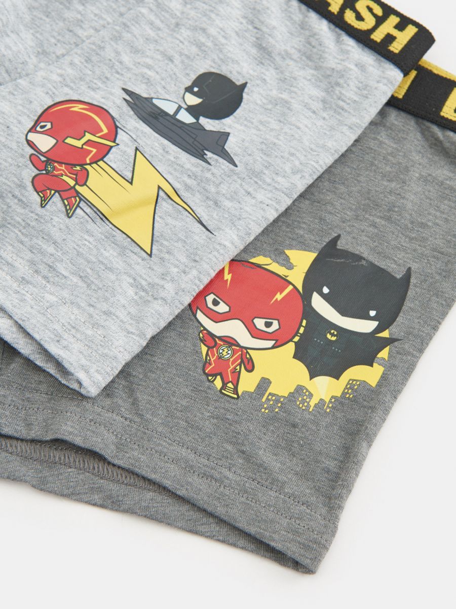 Bokserki Flash i Batman 2 pack Kolor szary  6688C-90M