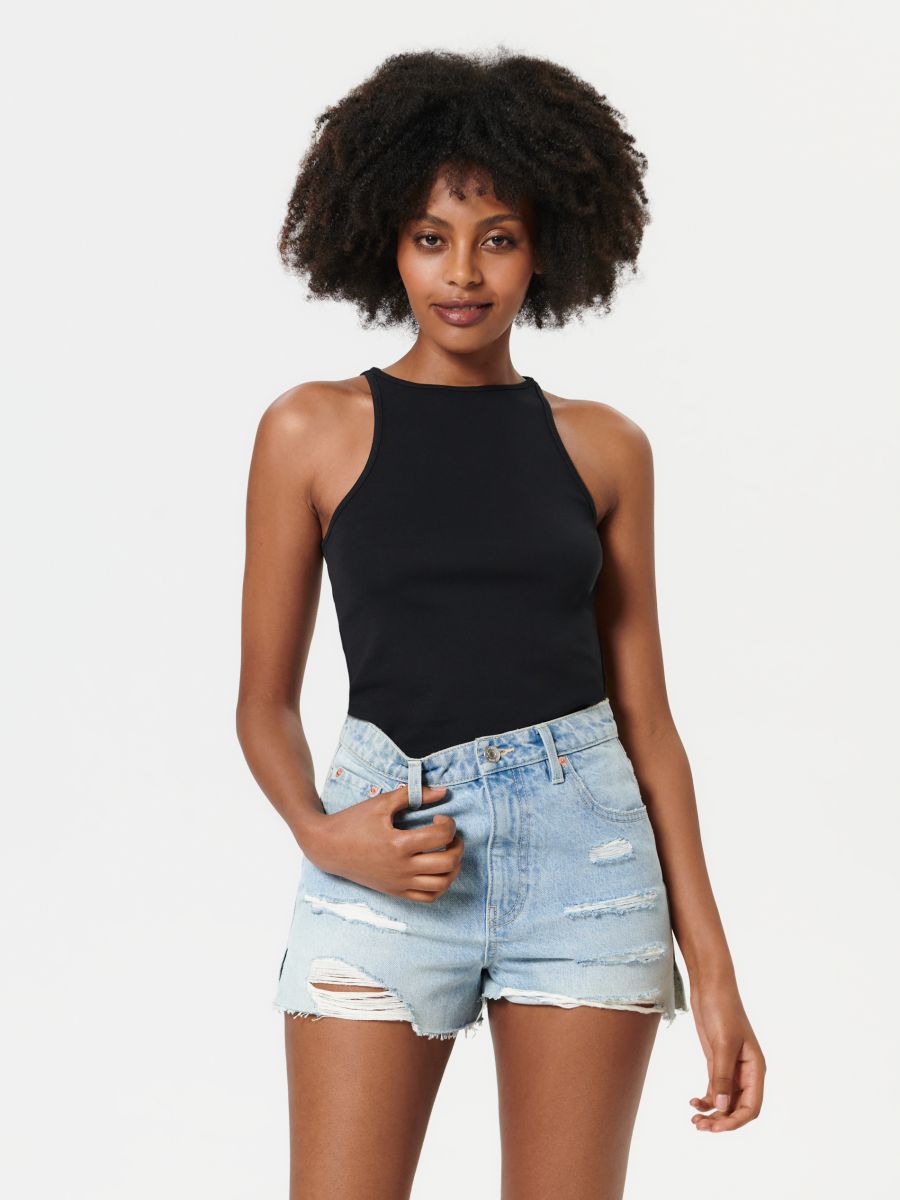 Szorty jeansowe high waist Kolor niebieski  0350U-05J