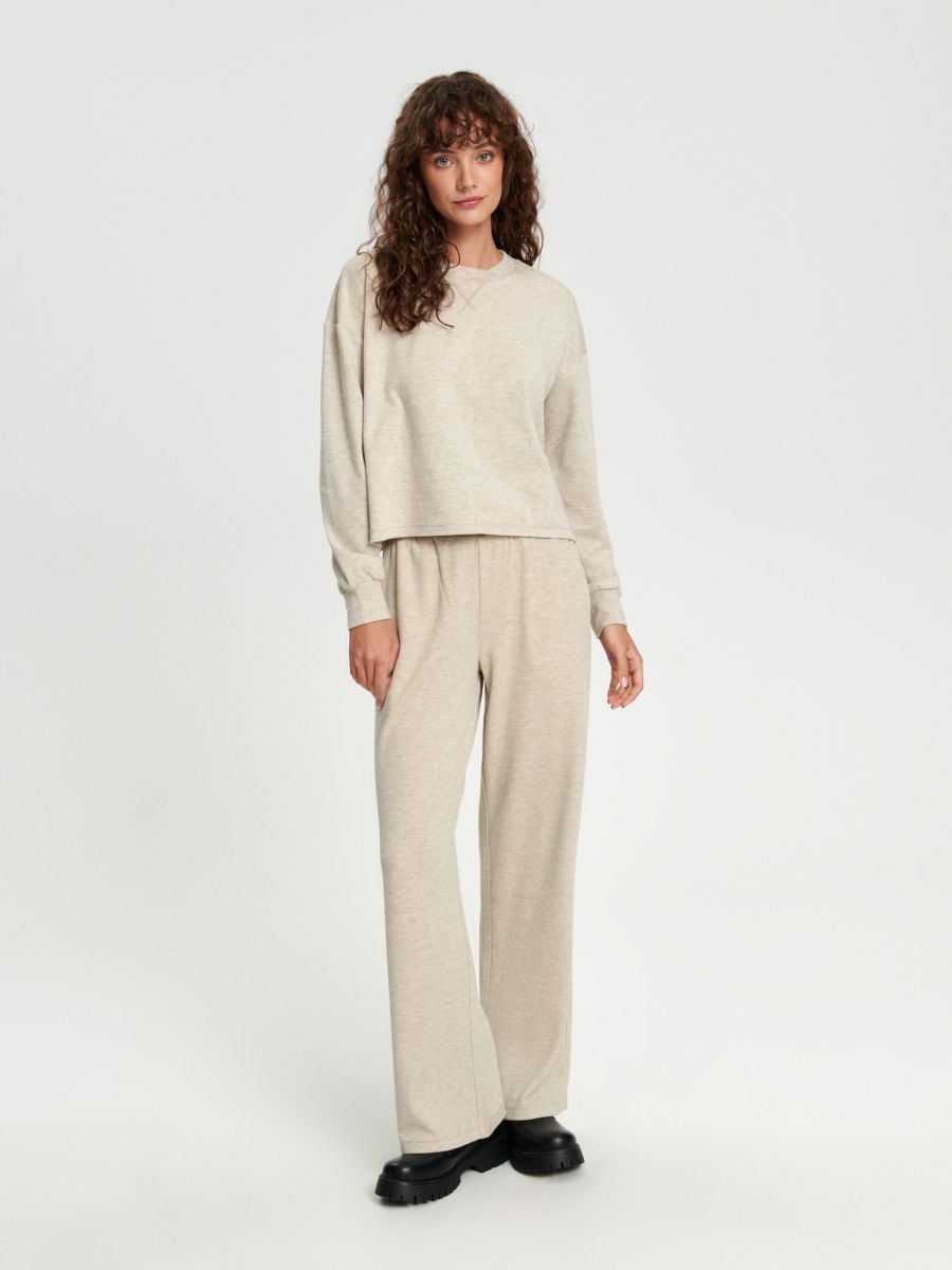 Bluza oversize ze ściągaczami Kolor beżowy  6374J-08X