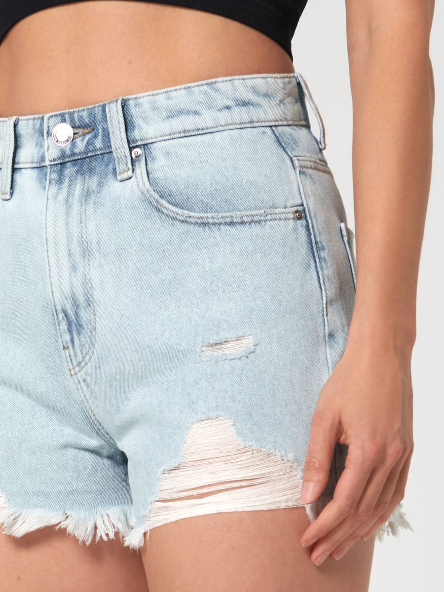 Szorty jeansowe high waist Kolor niebieski  0349U-05J