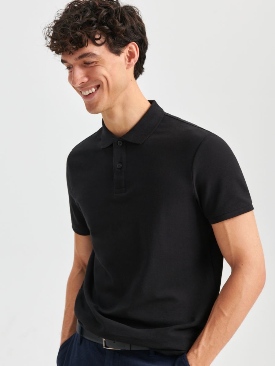 Koszulka polo Kolor czarny  2402O-99X