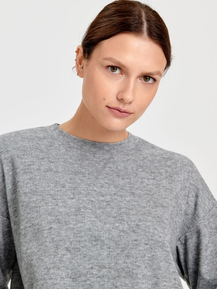Bluza oversize ze ściągaczami Kolor szary  6374J-9MM