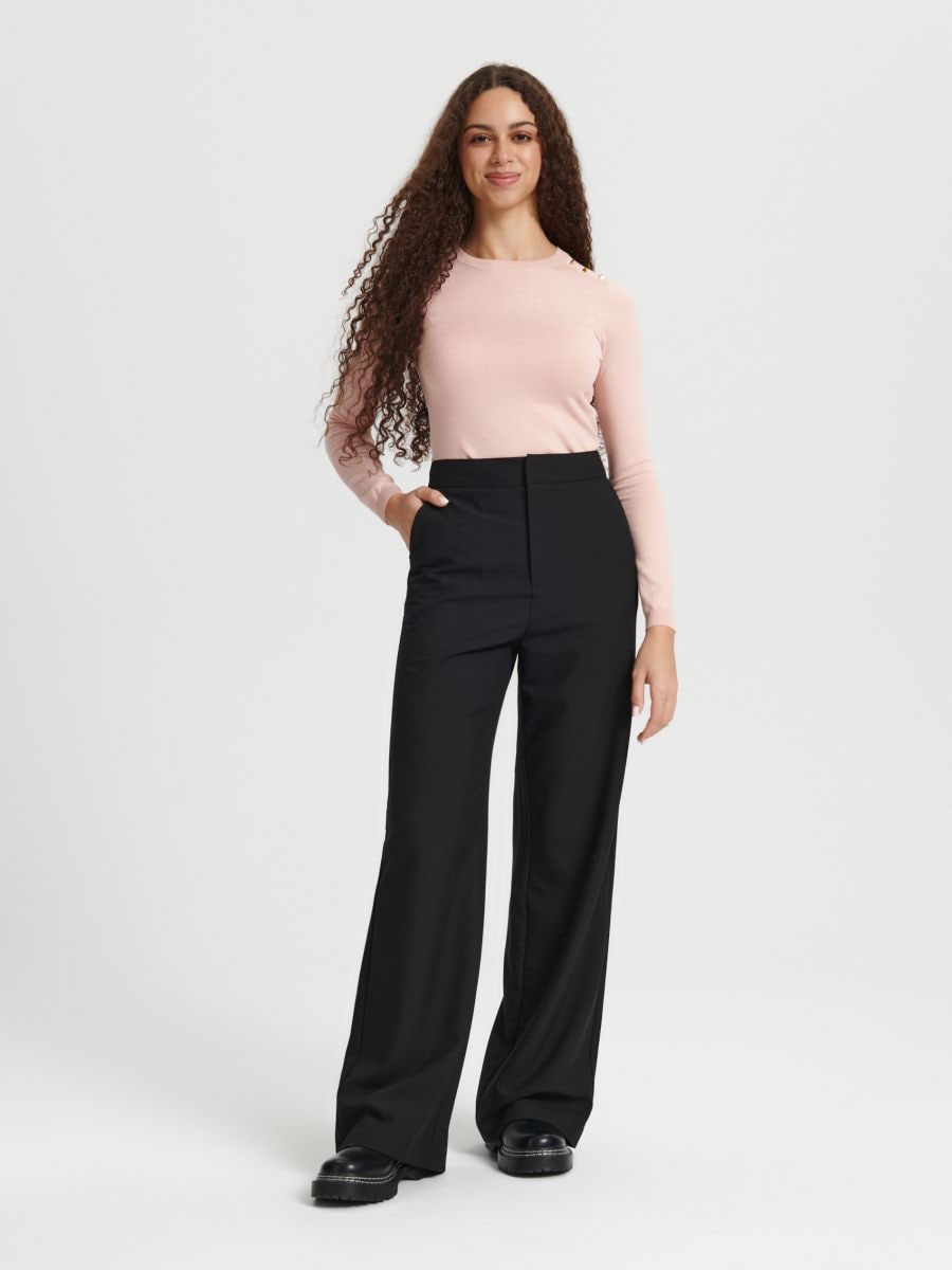 Sweter z ozdobnymi guzikami Kolor różowy  5157O-03X
