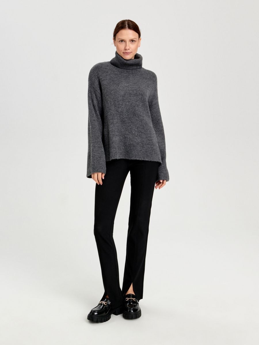 Sweter z golfem Kolor szary  3734X-90M