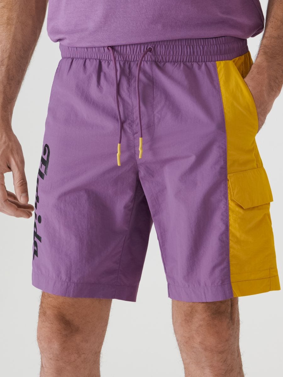 Szorty jogger Kolor fioletowy  1282J-44X