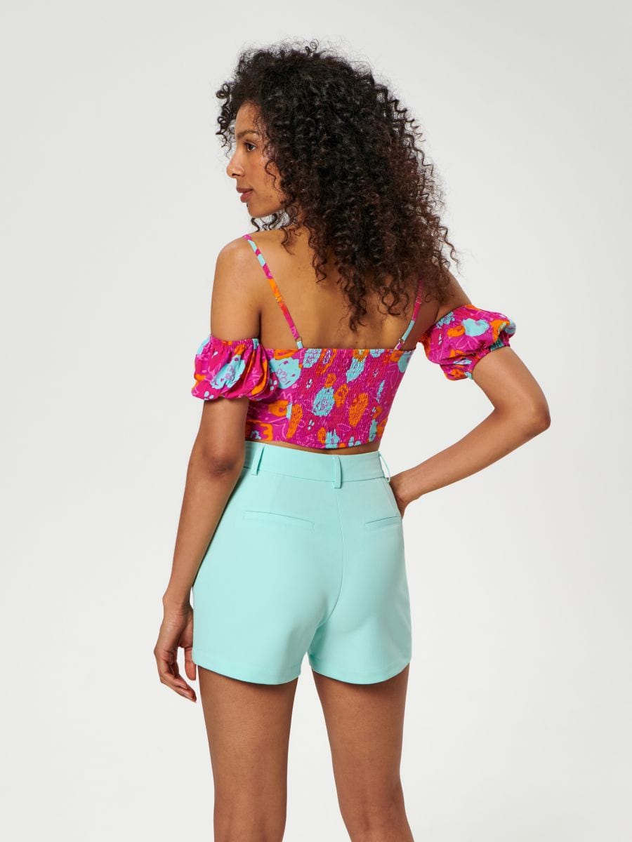 Crop top na ramiączkach Kolor różowy  6834J-40X
