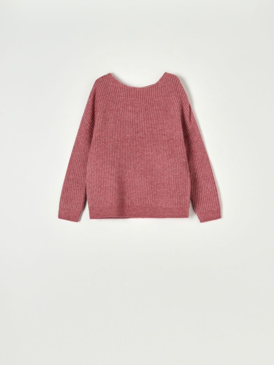Sweter z wiązaniem Kolor różowy  7419J-39X