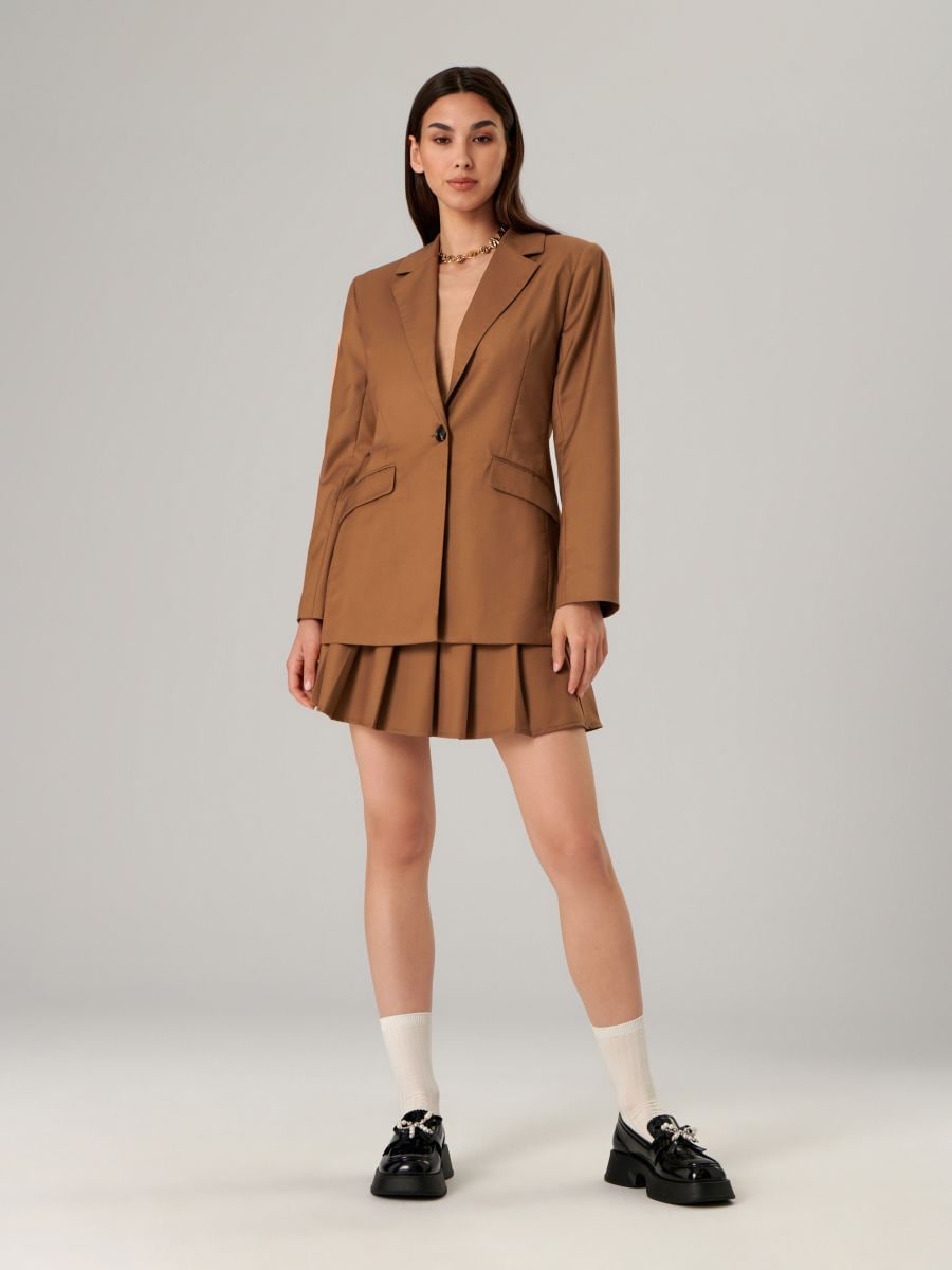 Spódnica mini rozkloszowana Kolor beżowy  8172A-80X