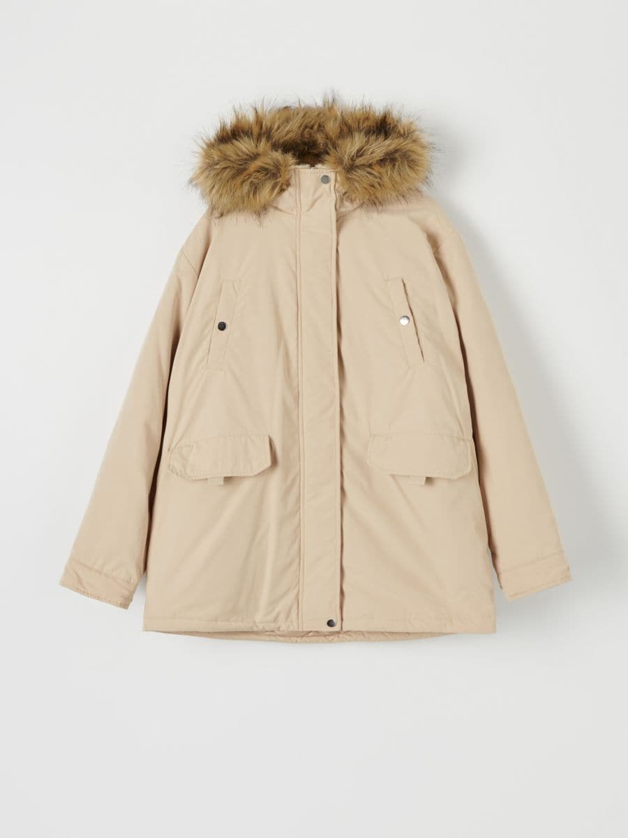 Kurtka parka z kapturem Kolor kremowy  6675J-02X