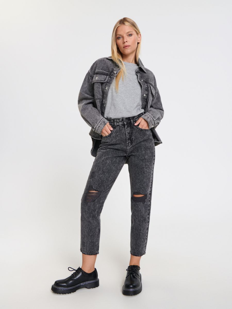 Jeansy mom Kolor szary  ZJ909-90J