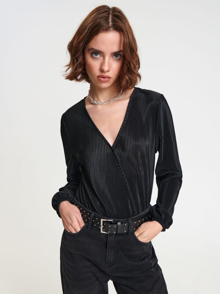 Body z długim rękawem Kolor czarny  7340Z-99X
