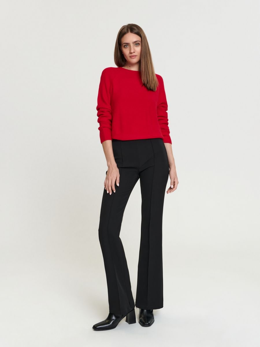 Sweter w prążki Kolor czerwony  7448J-33X
