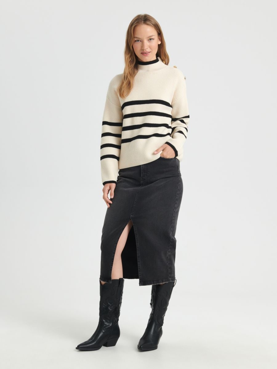 Sweter w paski Kolor wielobarwny  7468J-MLC