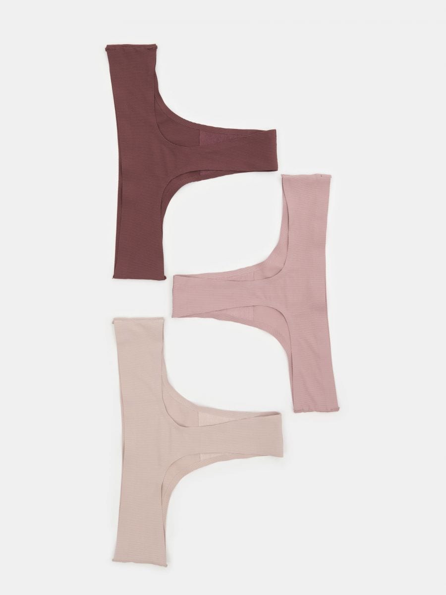 Majtki bezszwowe stringi 3 pack Kolor beżowy  6079U-08X