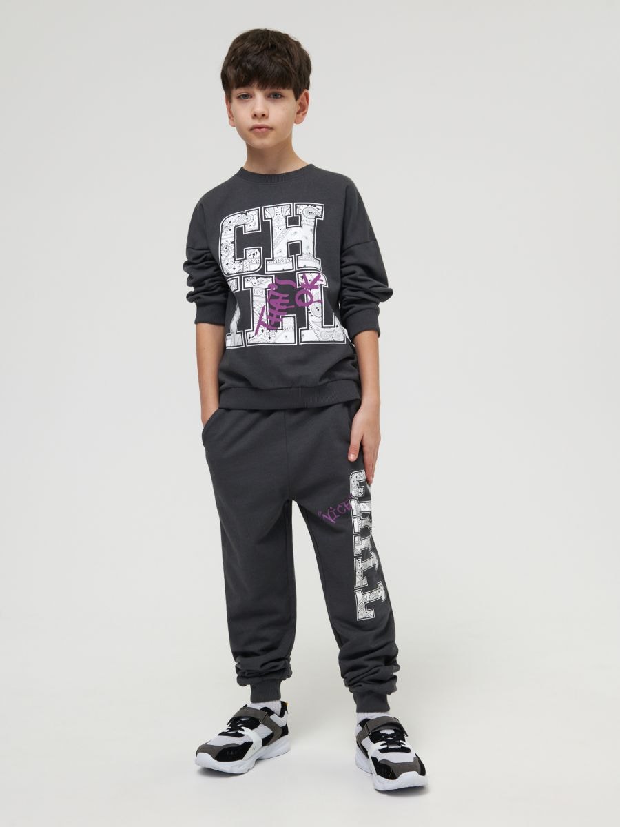 Bluza z nadrukiem Kolor szary  4538R-86X