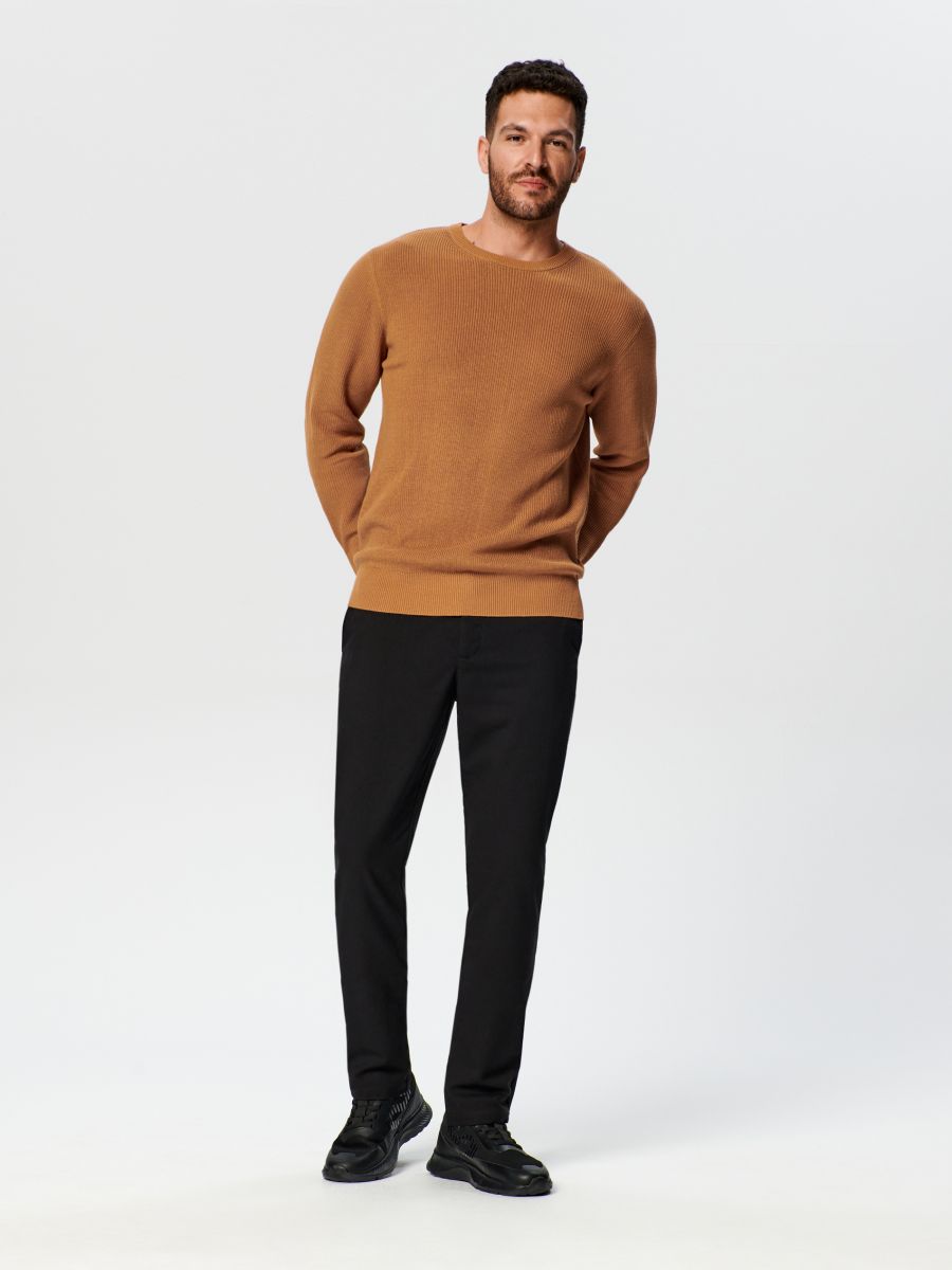 Sweter w prążki Kolor czerwony  0229D-92X