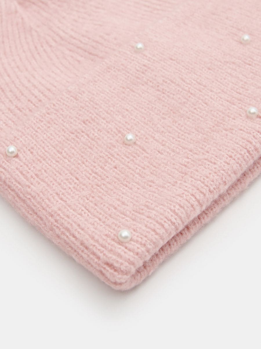 Czapka beanie Kolor różowy  1360X-03M
