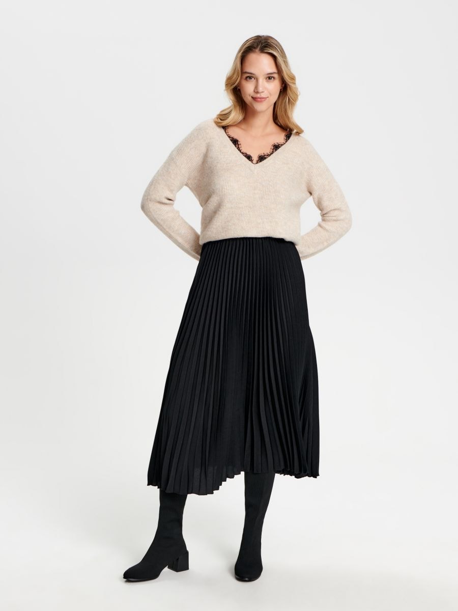 Sweter z miękkiej dzianiny Kolor beżowy  7410J-08M