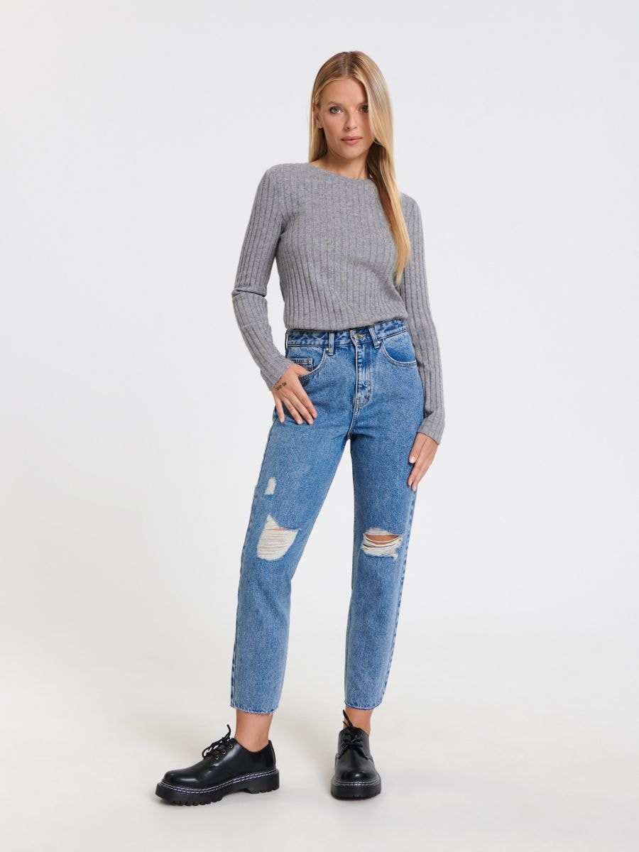 Jeansy mom Kolor niebieski  ZJ909-50J