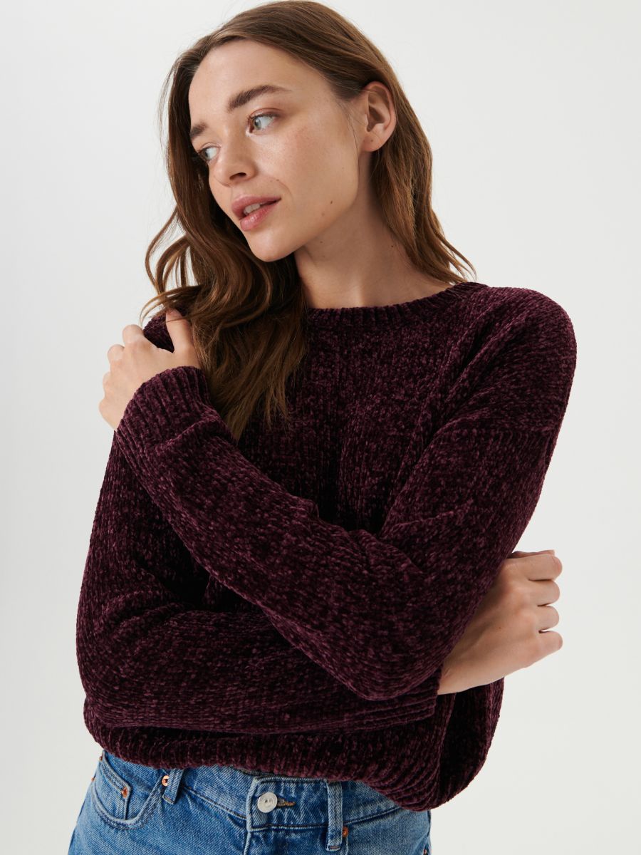 Sweter z miękkiej dzianiny Kolor czerwony  9913A-93X