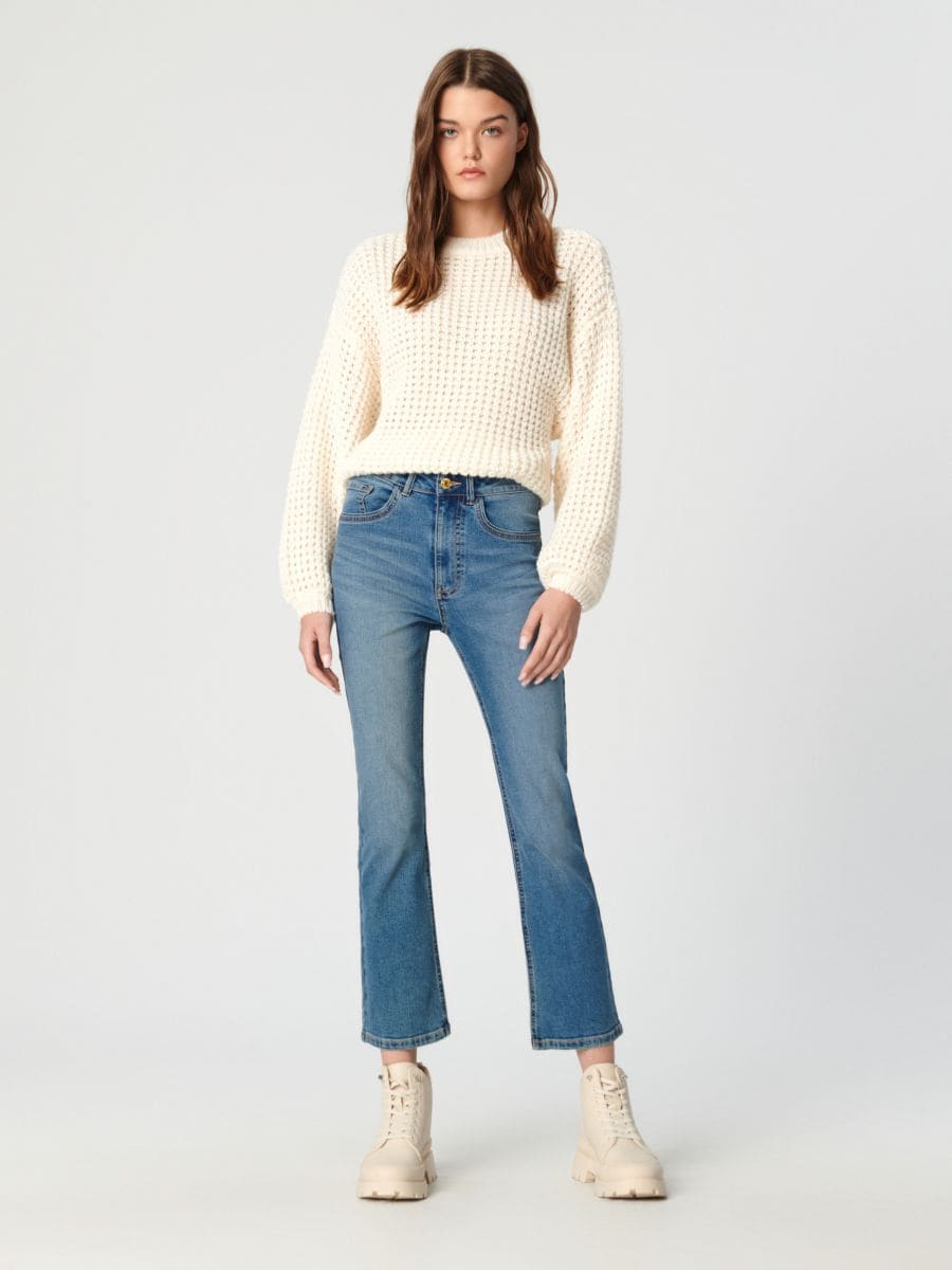 Jeansy flare high waist Kolor niebieski  WQ599-55J