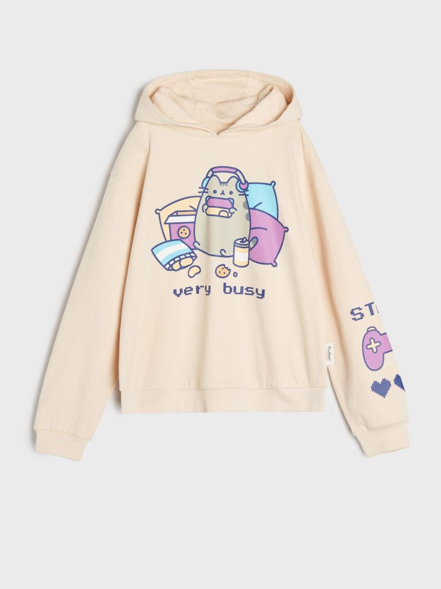 Bluza z kapturem Pusheen Kolor kremowy  WJ521-01X