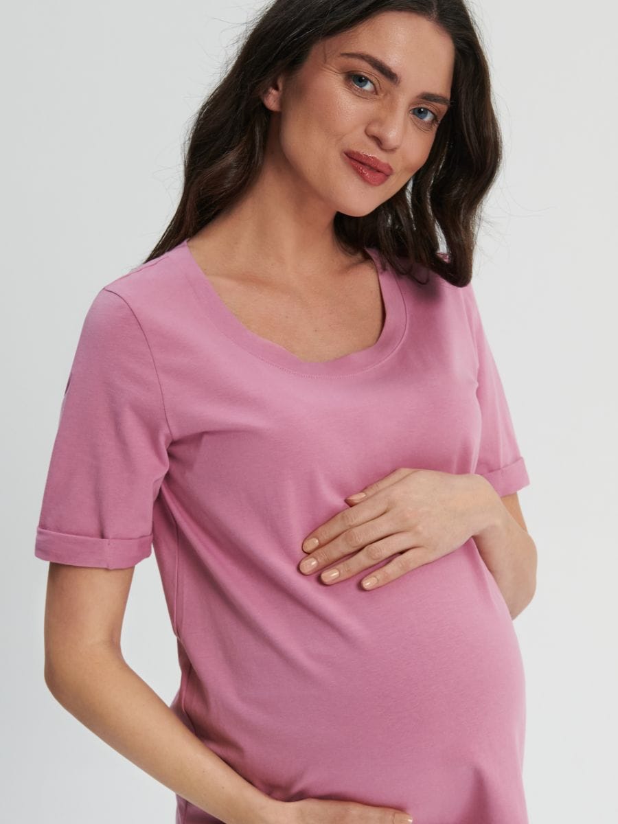 Koszulka bawełniana MAMA Kolor różowy  4488F-30X