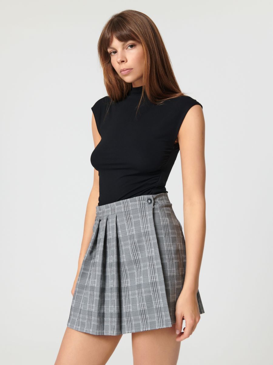 Spódnica mini w kratę Kolor wielobarwny  2659S-MLC
