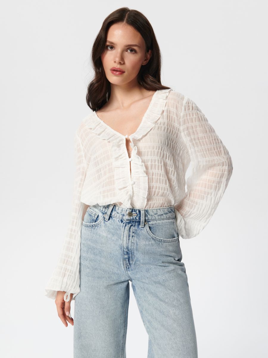 Jeansy wide leg high waist Kolor niebieski  QE151-05J