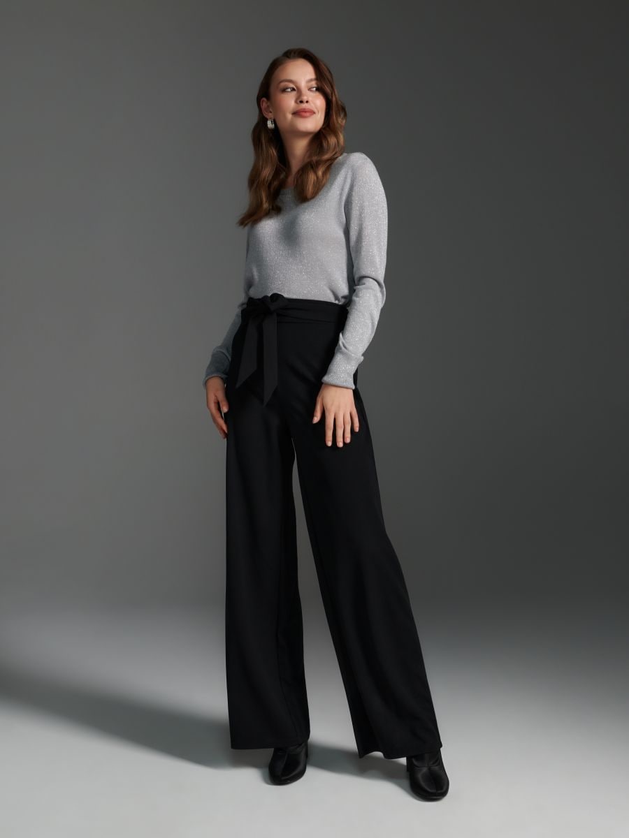 Spodnie materiałowe high waist Kolor czarny  9639Z-99X
