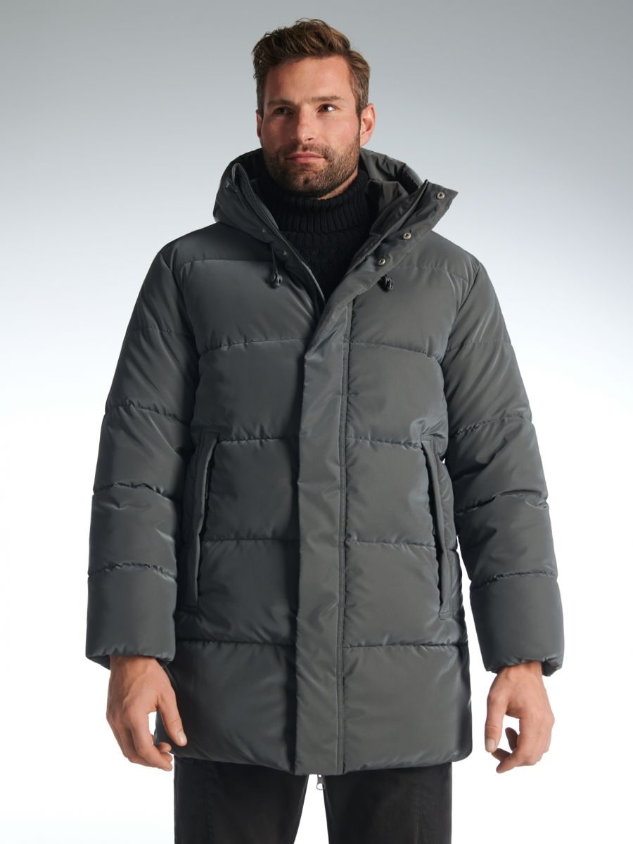 Kurtka puffer z kapturem Kolor szary  1870O-90X