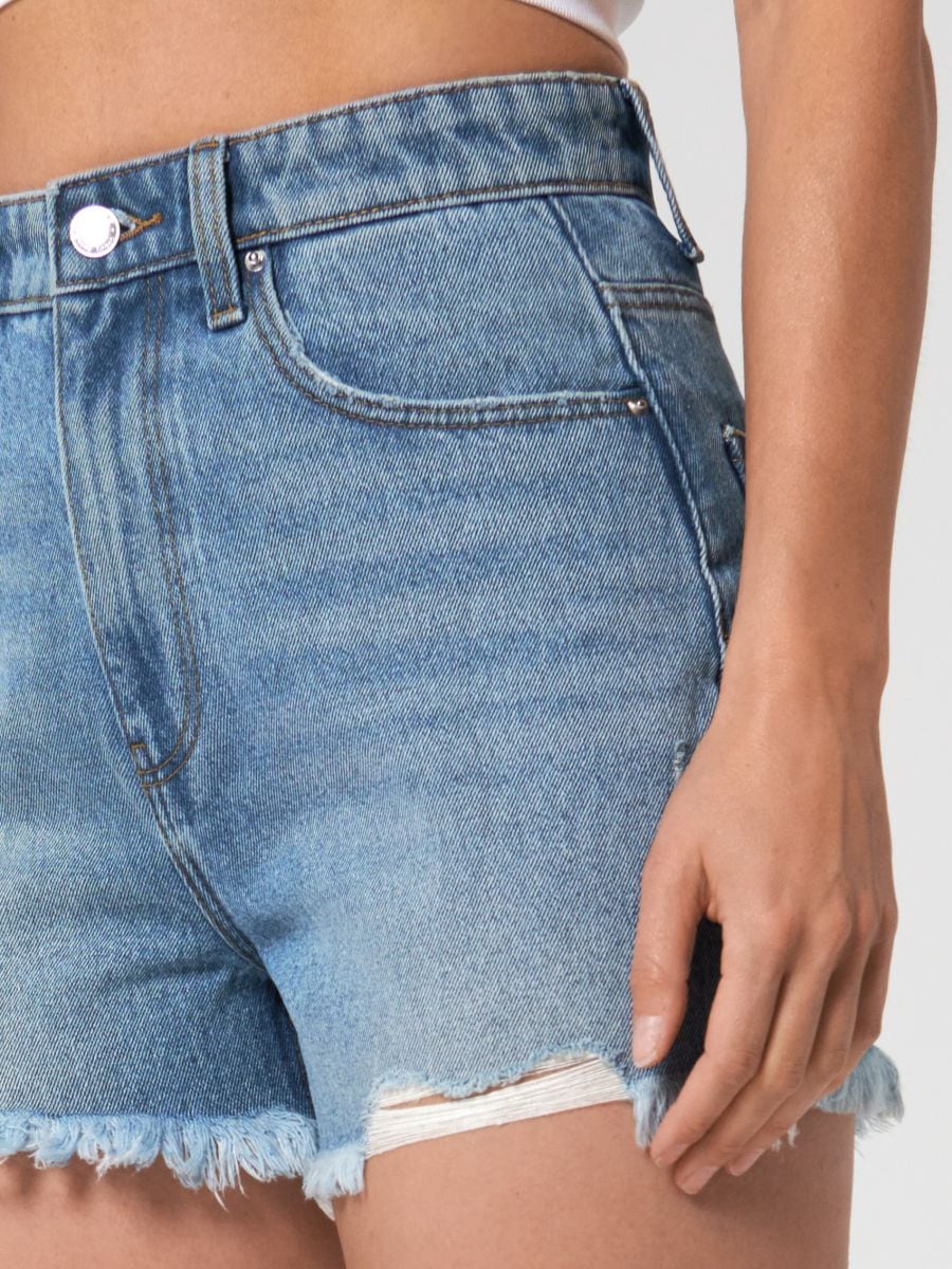 Szorty jeansowe high waist Kolor niebieski  0349U-55J