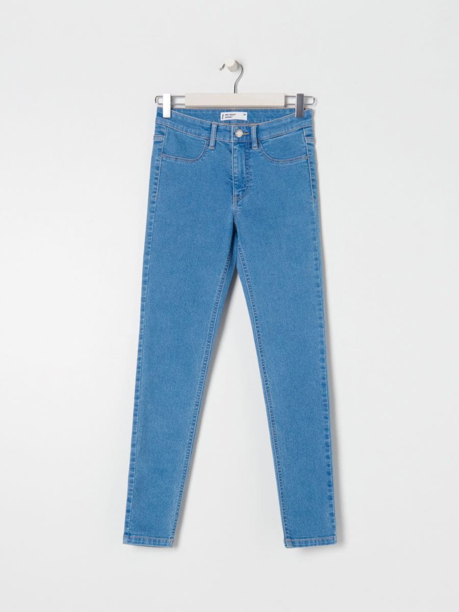 Jeansy skinny mid waist Kolor niebieski  1490B-50J