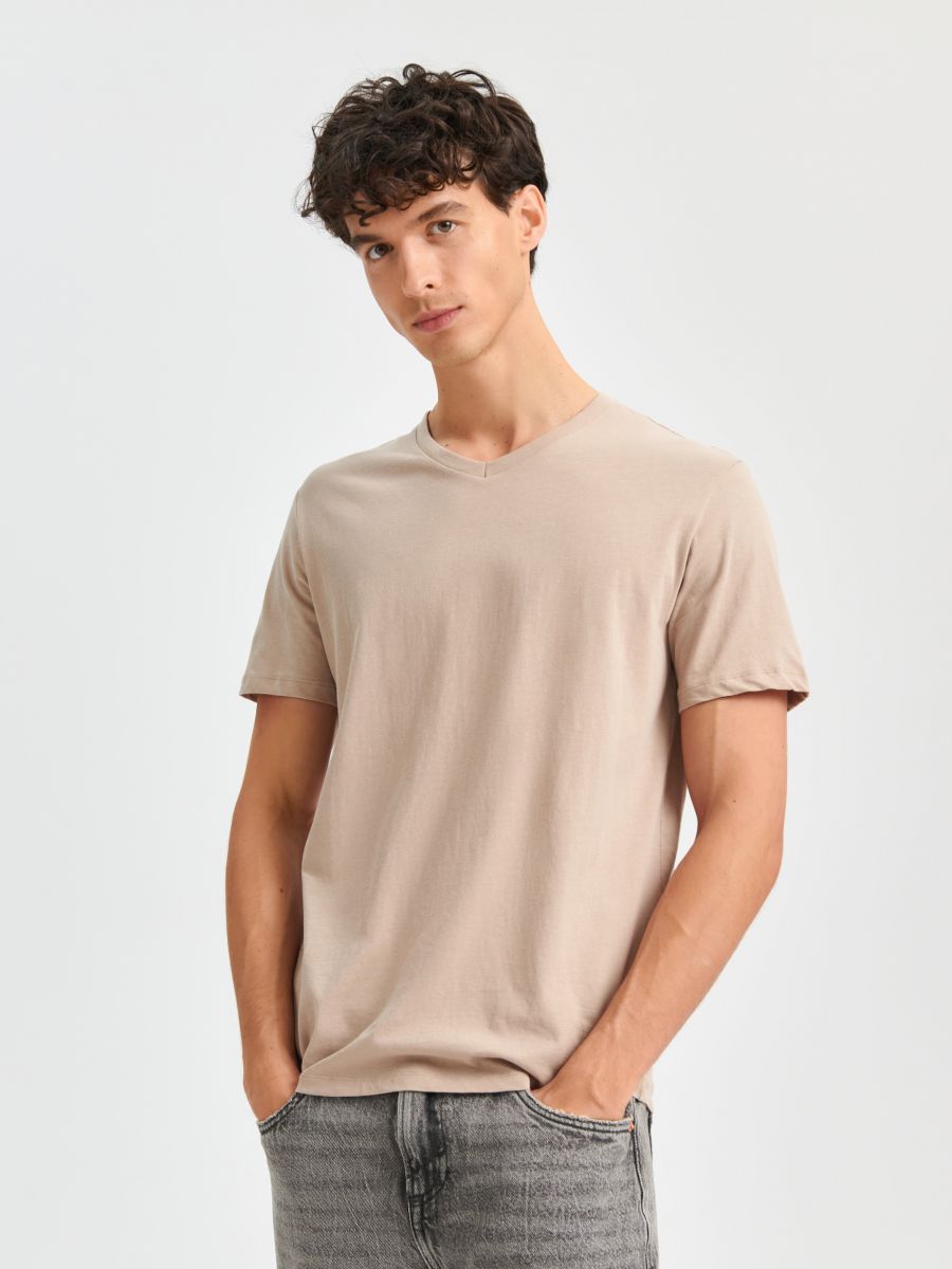 Koszulka basic Kolor beżowy  2359O-08X