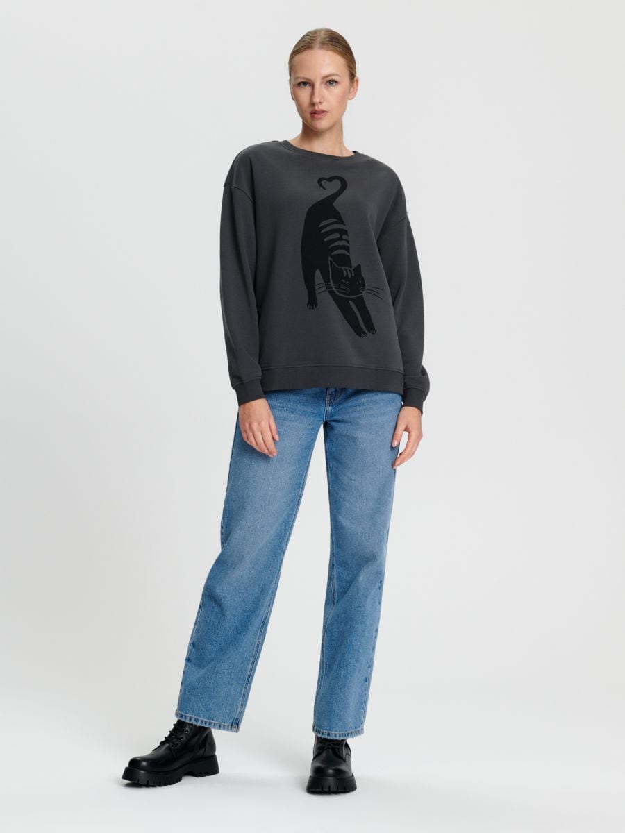 Bluza z nadrukiem Kolor szary  6362J-90X