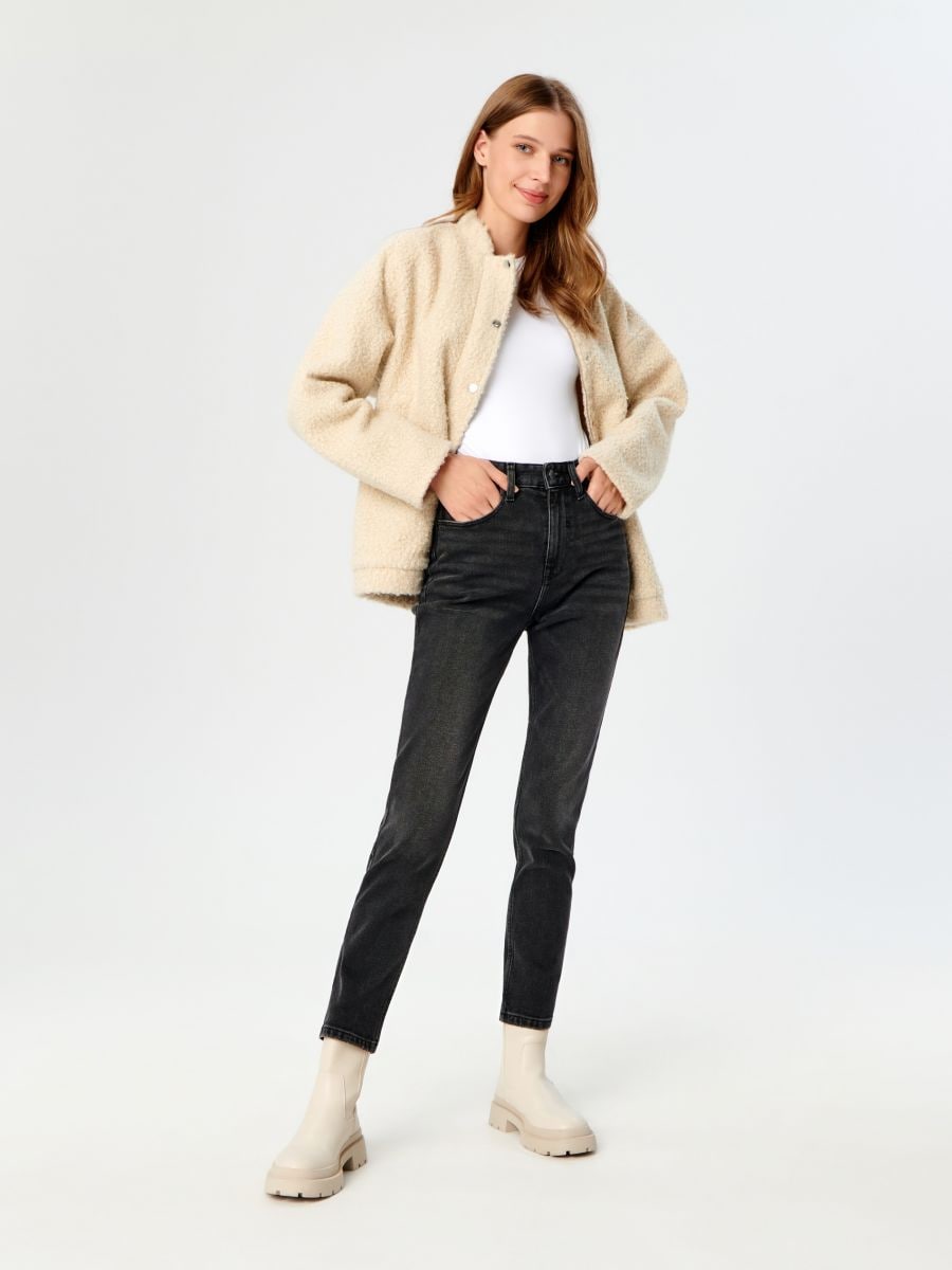 Jeansy straight mid waist Kolor szary  WM296-90J