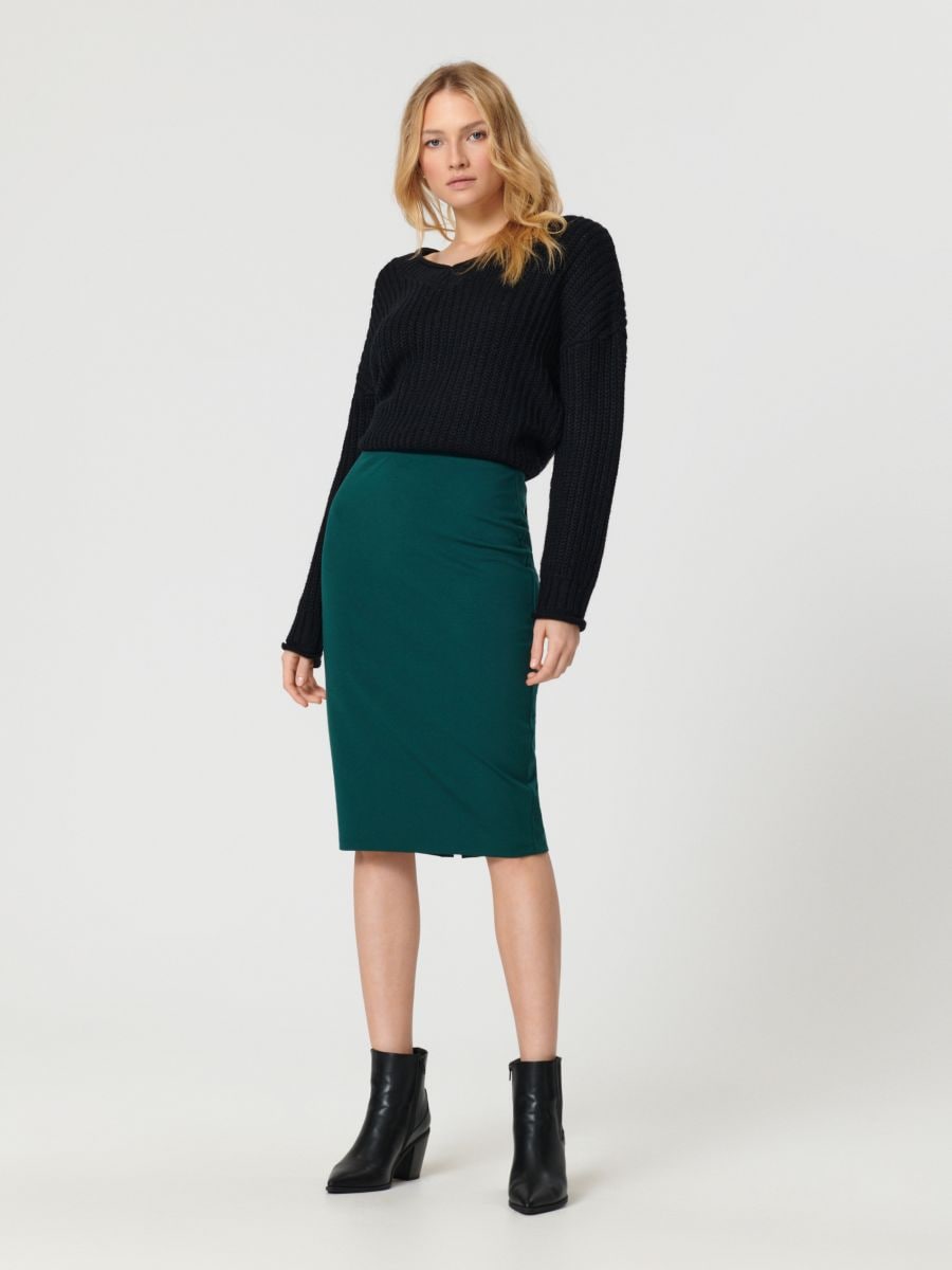 Spódnica midi Kolor zielony  2662S-65X