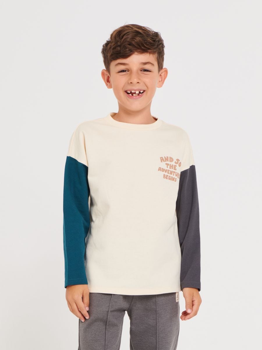 Bluza z nadrukiem Kolor kremowy  7234Y-01X