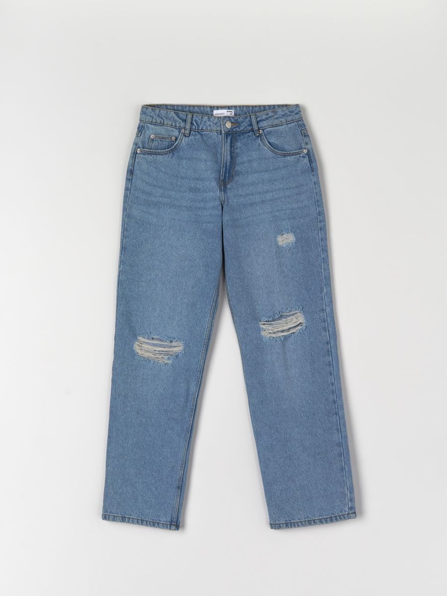 Jeansy straight low waist Kolor niebieski  1146F-50J