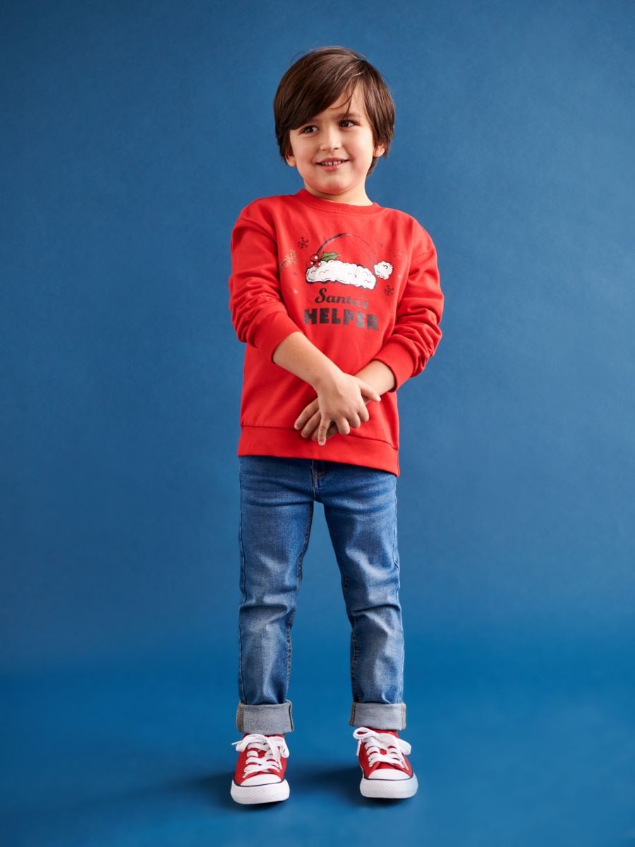 Bluza z nadrukiem Kolor czerwony  8940Q-33X