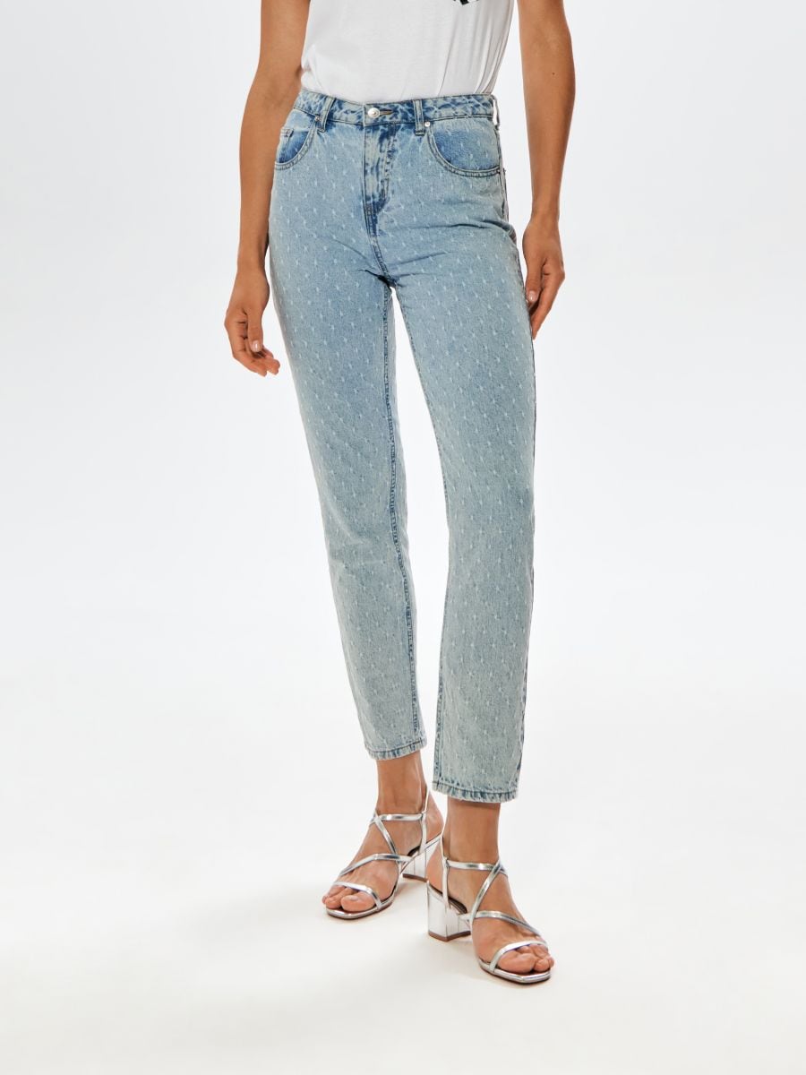 Jeansy mom high waist Kolor niebieski  6133J-05J