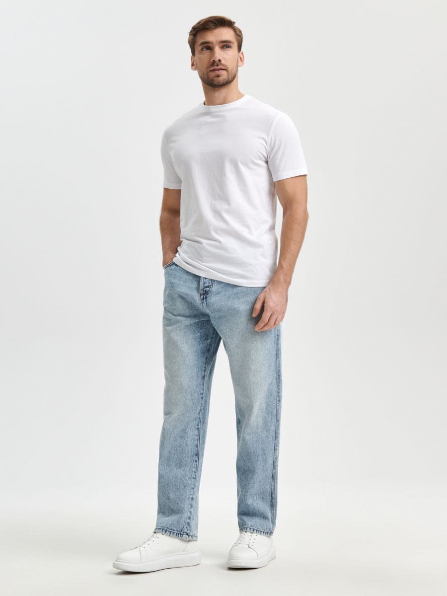 Jeansy loose Kolor niebieski  1609O-50J