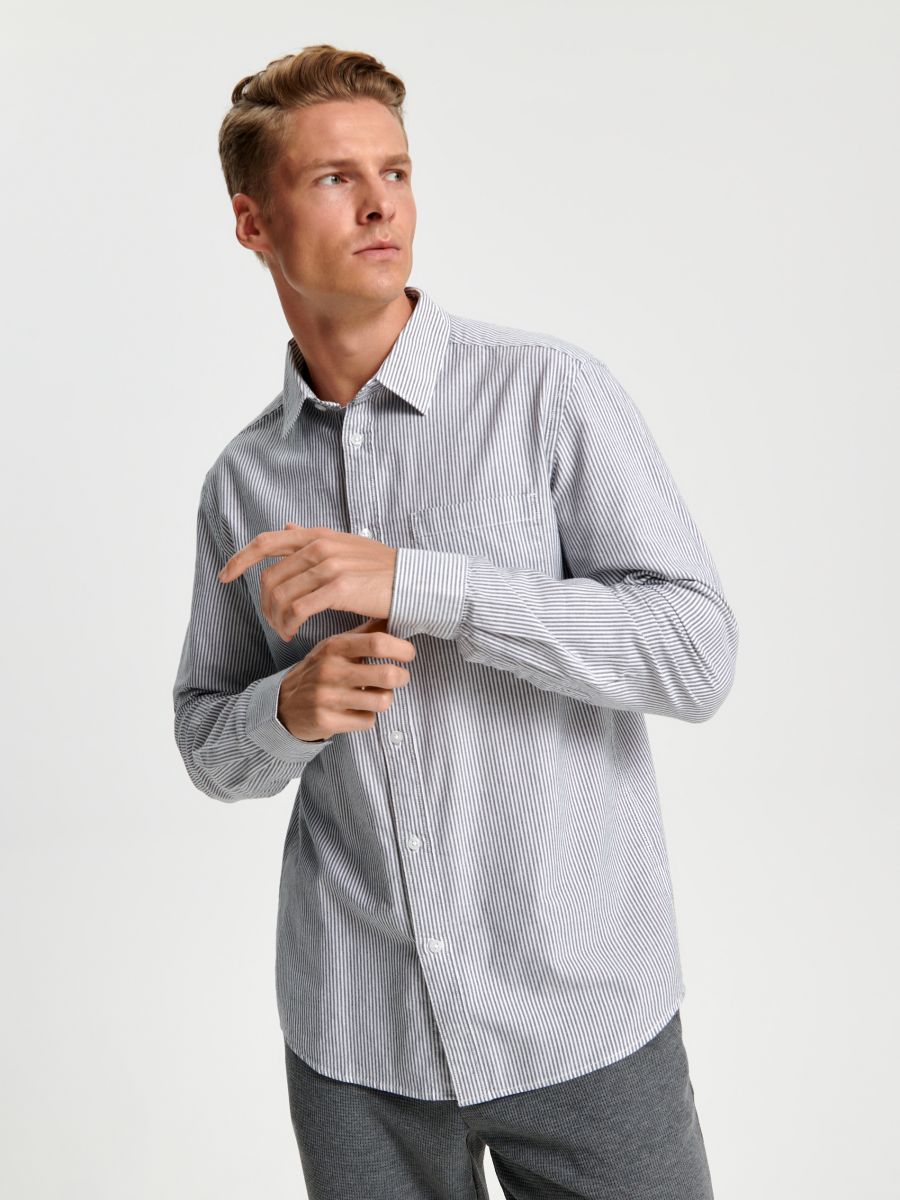 Koszula oxford regular fit Kolor szary  1910O-09X