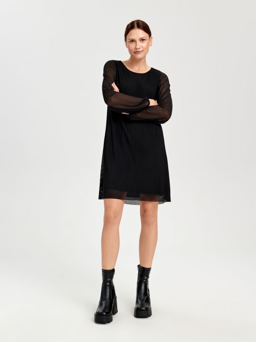 Sukienka mini prążkowana Kolor czarny  6251X-99X