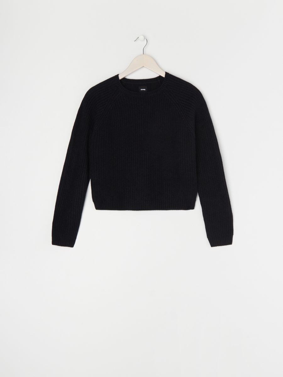 Sweter z ozdobnym splotem Kolor czarny  9914A-99X