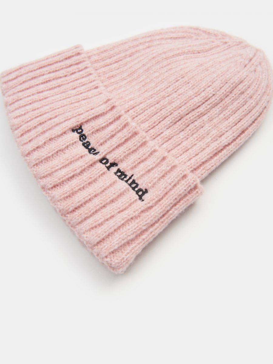 Czapka beanie Kolor różowy  8723F-03M