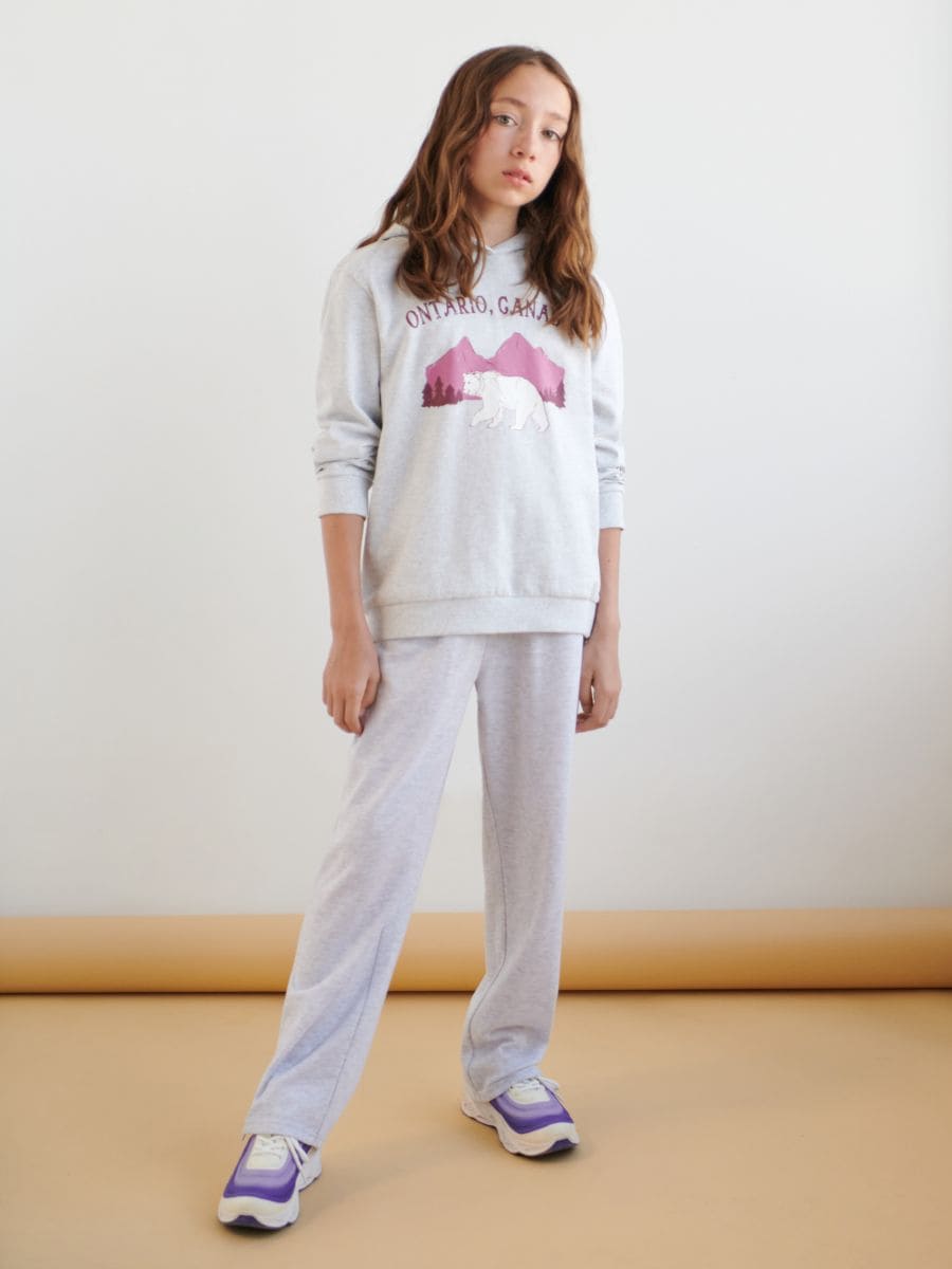 Bluza z kapturem Kolor szary  8718M-09M